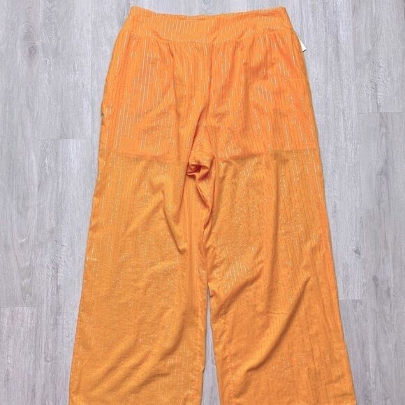 Yellow Wide Leg Pull On Pants 2X - Picture 3 of 7